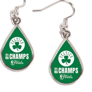 Boston Celtics WinCraft 2024 NBA Finals Champions Tear Drop Dangle Earrings